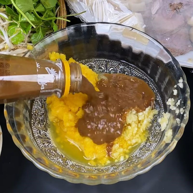 Bước 6 Chuẩn bị nước chấm mắm nêm đặc biệt cháo lòng bò