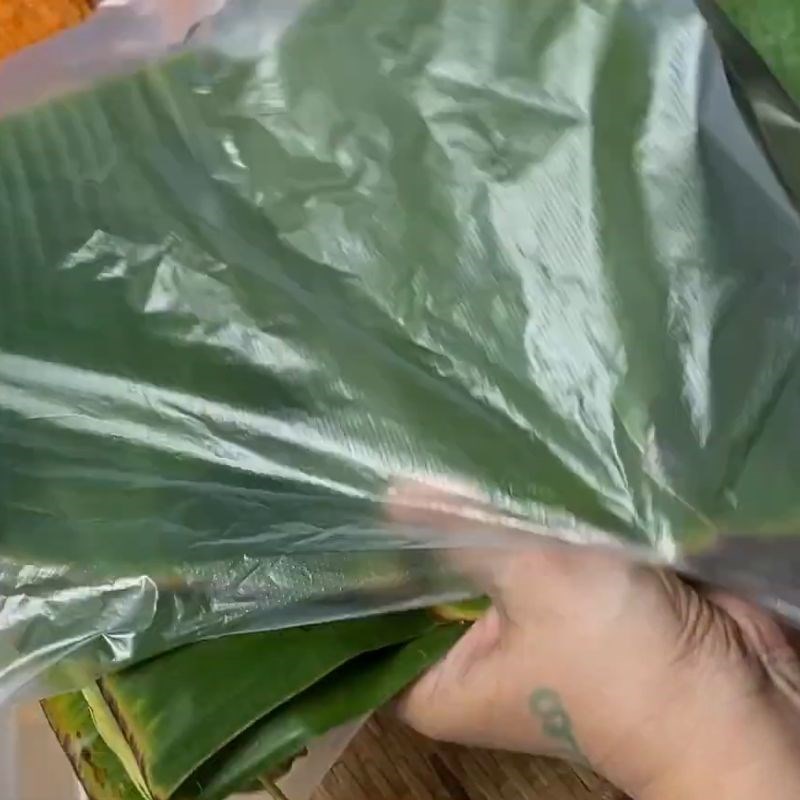 Bước 3 Đóng gói và chờ đợi để bánh tráng dẻo Bánh tráng lá chuối