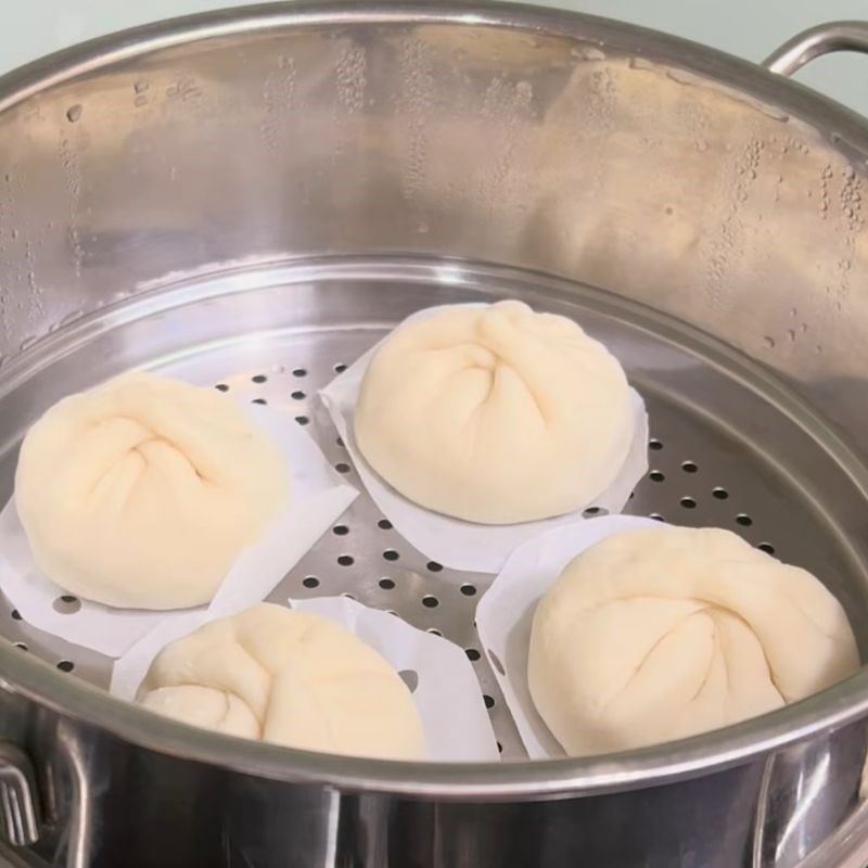 Bước 5 Hấp bánh bao căng tròn bánh bao bò phô mai
