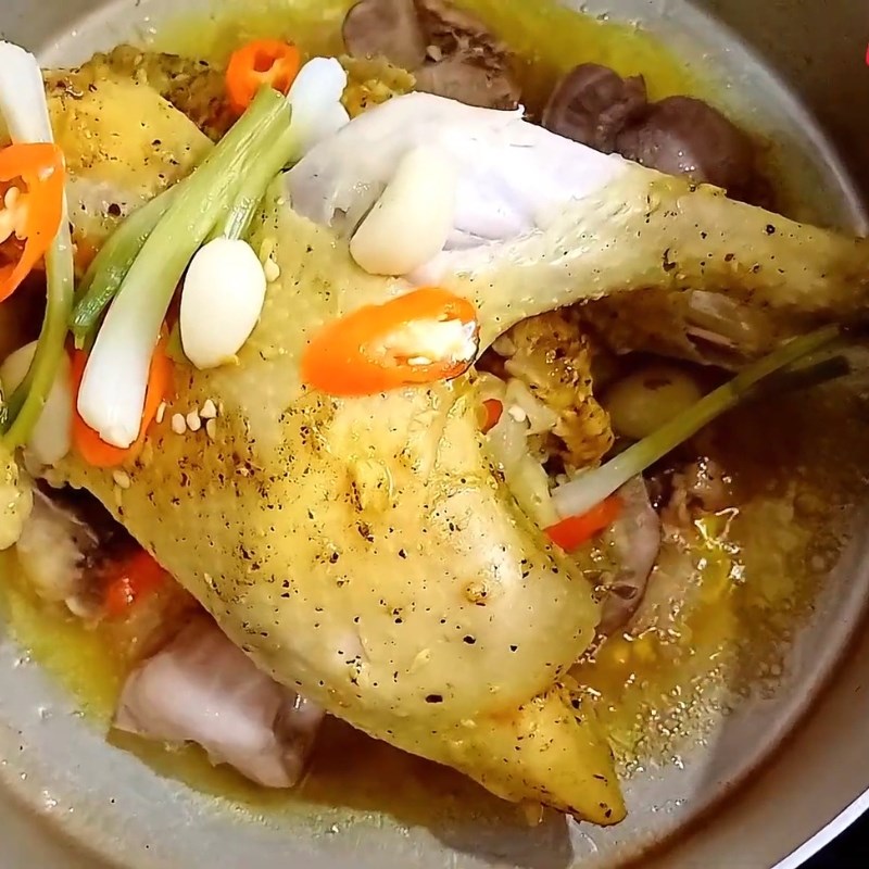 Bước 3 Hấp gà Gà hấp tỏi
