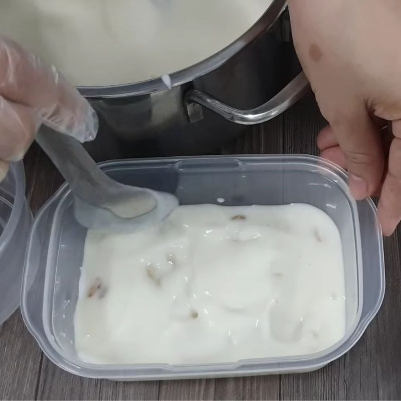 Bước 5 Hoàn thành và đông lạnh kem chuối Kem chuối sữa đặc