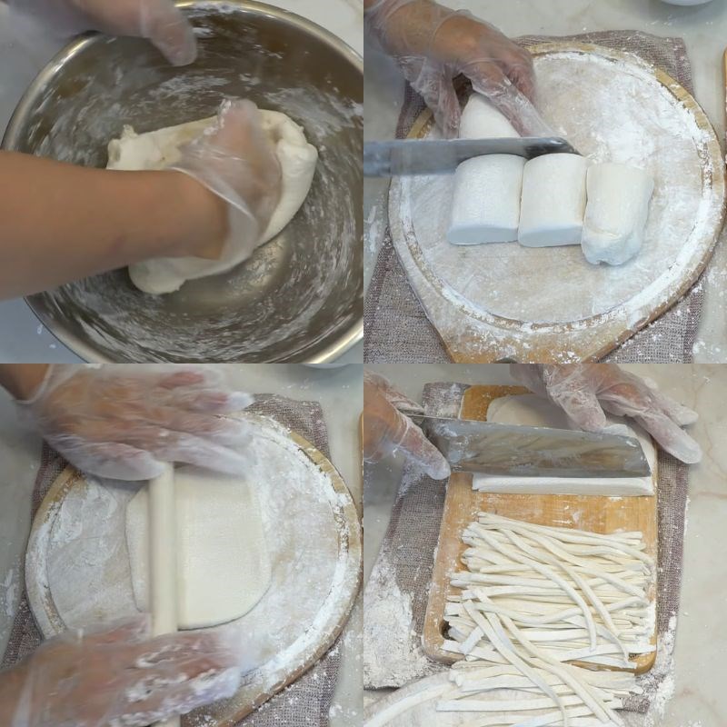 Bước 3 Làm sợi bánh canh bột xắt bánh canh vịt miền tây