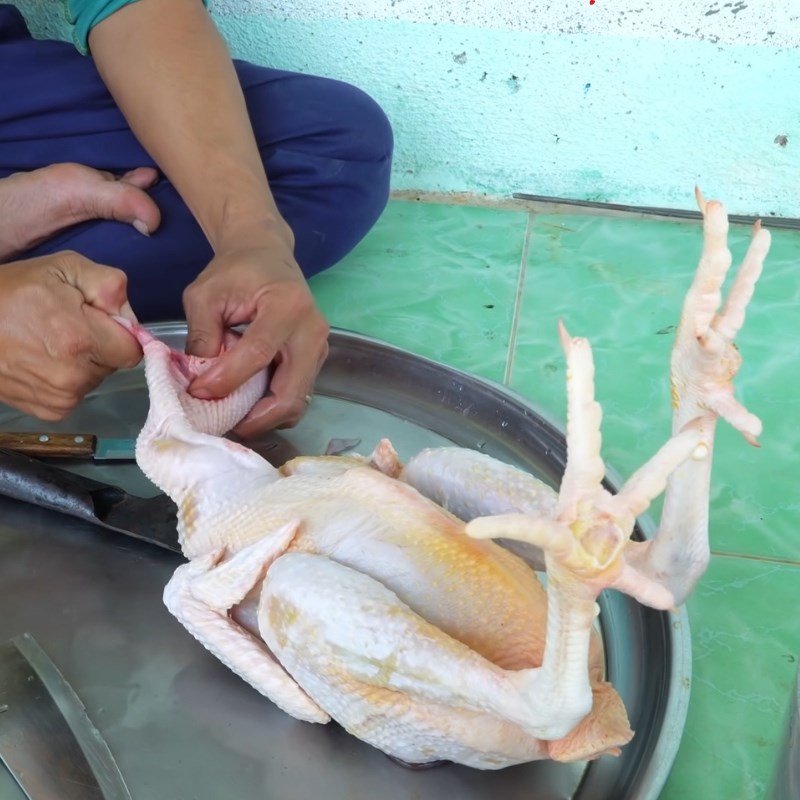 Bước 2 Lấy cuống họng Mổ gà cúng