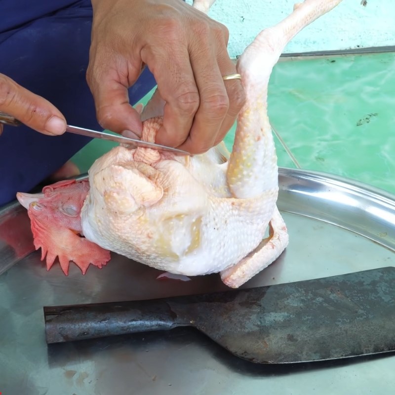 Bước 3 Mổ moi và lấy nội tạng gà cúng Mổ gà cúng