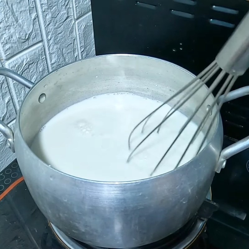 Bước 1 Nấu hỗn hợp sữa Sữa chua không cần ủ