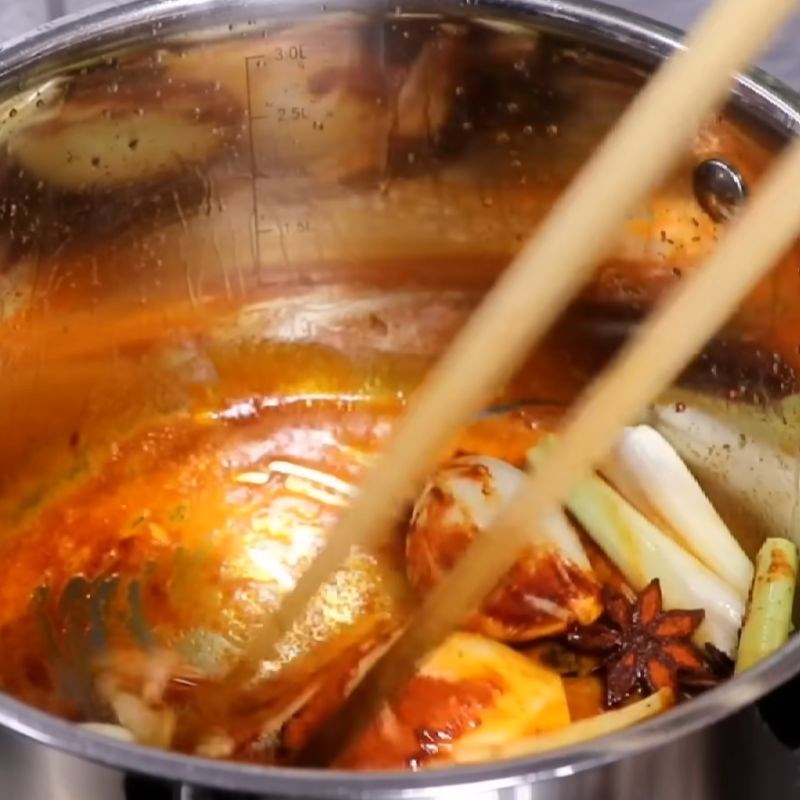 Bước 2 Nấu nước dùng bún Huế chay Bún chay Huế