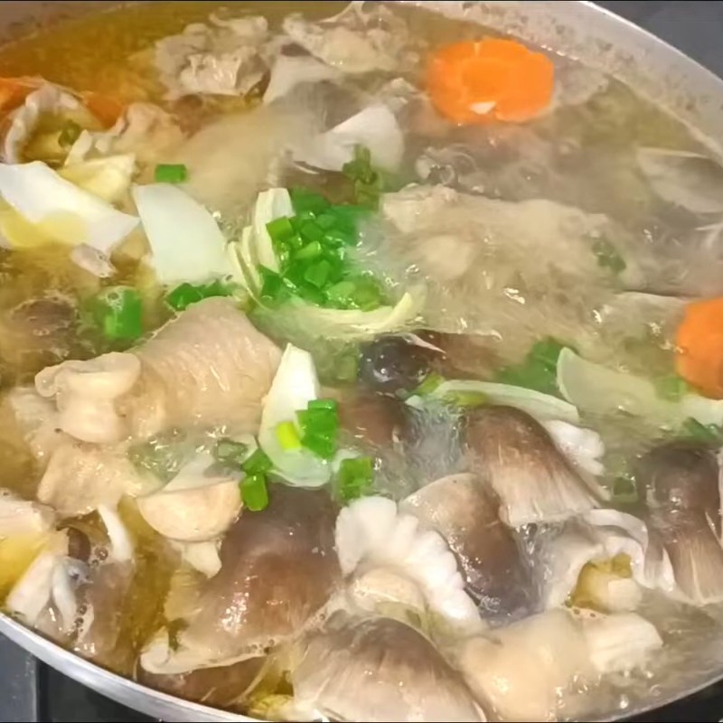 Bước 5 Nêm nếm và hoàn thành lẩu gà nấm rơm Gà nấu nấm rơm