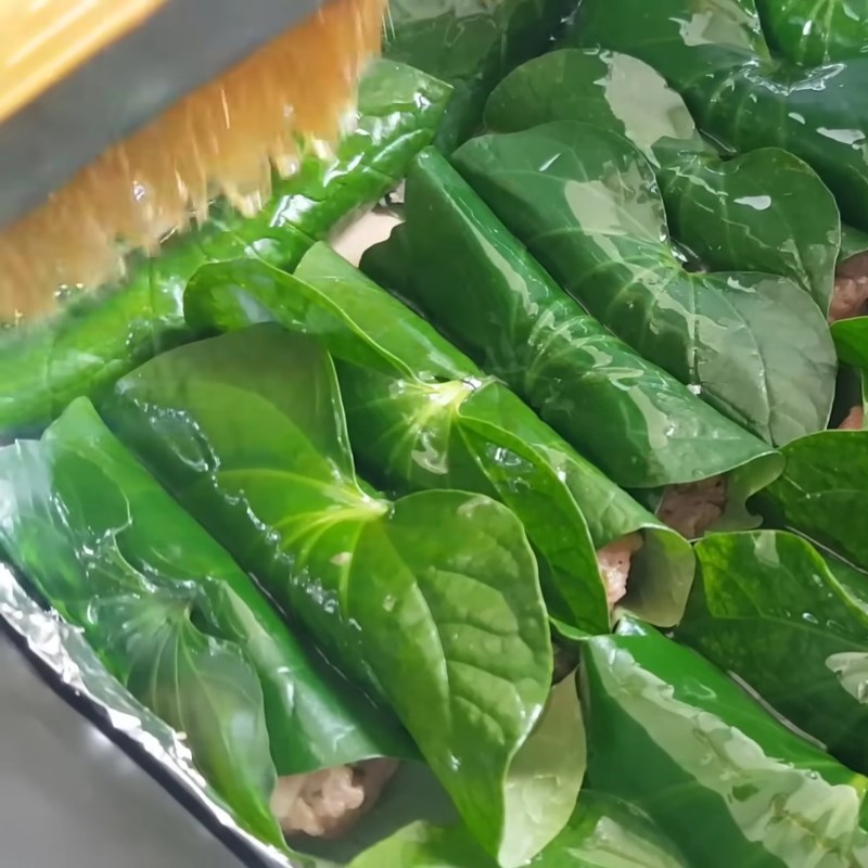 Bước 5 Nướng chả bằng nồi chiên không dầu Chả bò lá lốt