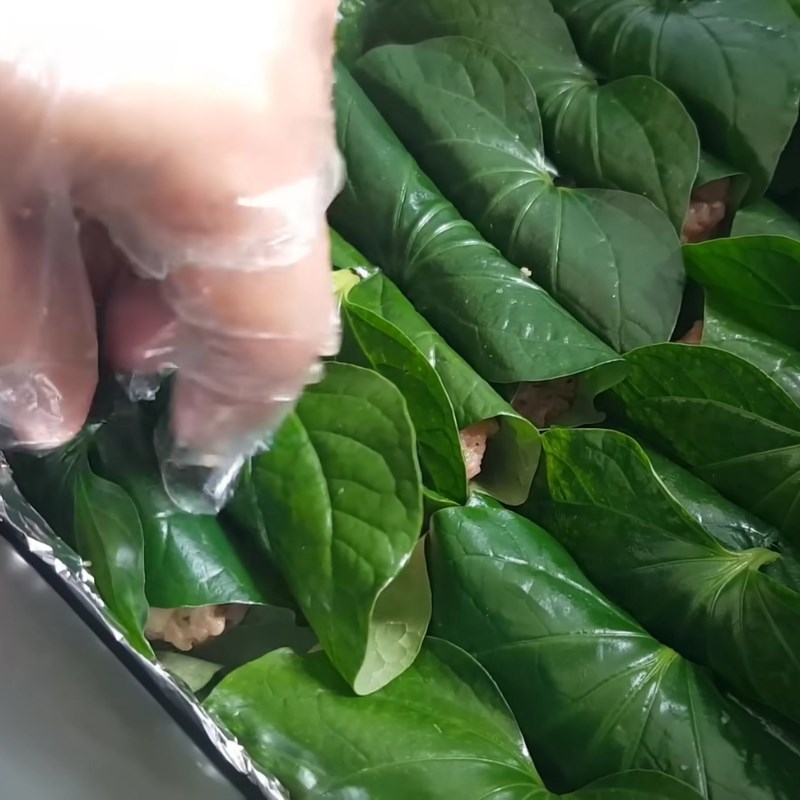 Bước 5 Nướng chả bằng nồi chiên không dầu Chả bò lá lốt