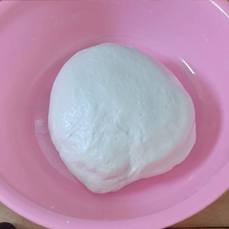 Bước 2 Pha và nhồi bột nếp làm vỏ bánh Bánh rán ngọt bằng bột nếp