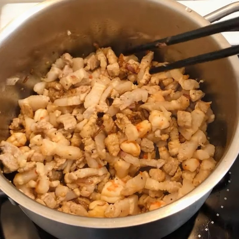 Bước 4 Rang nhân bánh bèo tôm cháy Bánh bèo Nghệ An