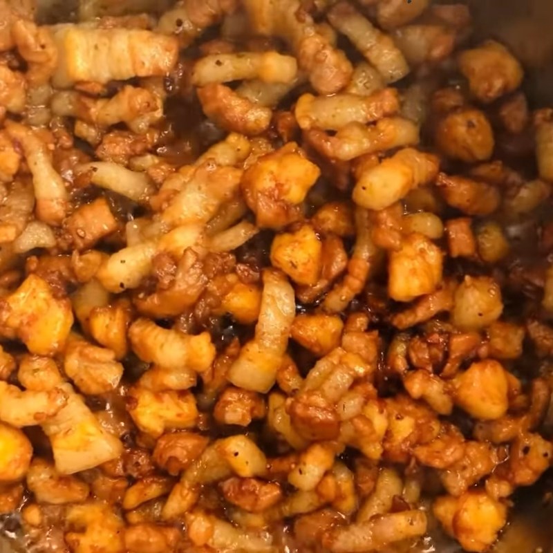 Bước 4 Rang nhân bánh bèo tôm cháy Bánh bèo Nghệ An