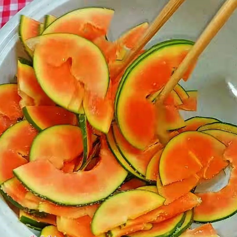 Bước 1 Sơ chế đu đủ Mắm đu đủ chay