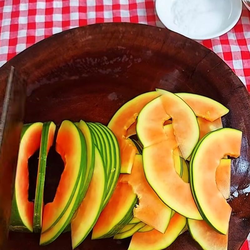 Bước 1 Sơ chế đu đủ Mắm đu đủ chay