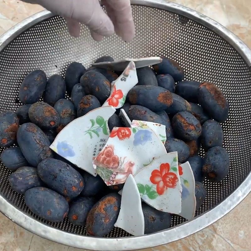 Bước 1 Sơ chế quả cọ tươi cọ ỏm