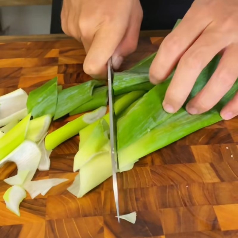 Bước 1 Sơ chế rau củ Lẩu sườn bò kim chi