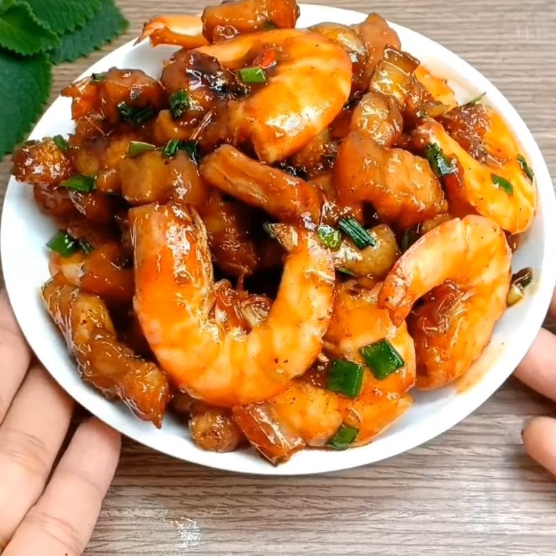 Bước 5 Thành phẩm Tôm rim thịt ba chỉ