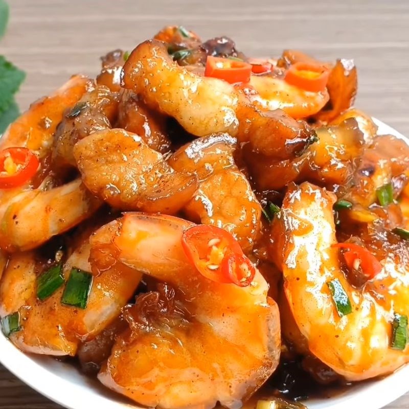 Bước 5 Thành phẩm Tôm rim thịt ba chỉ