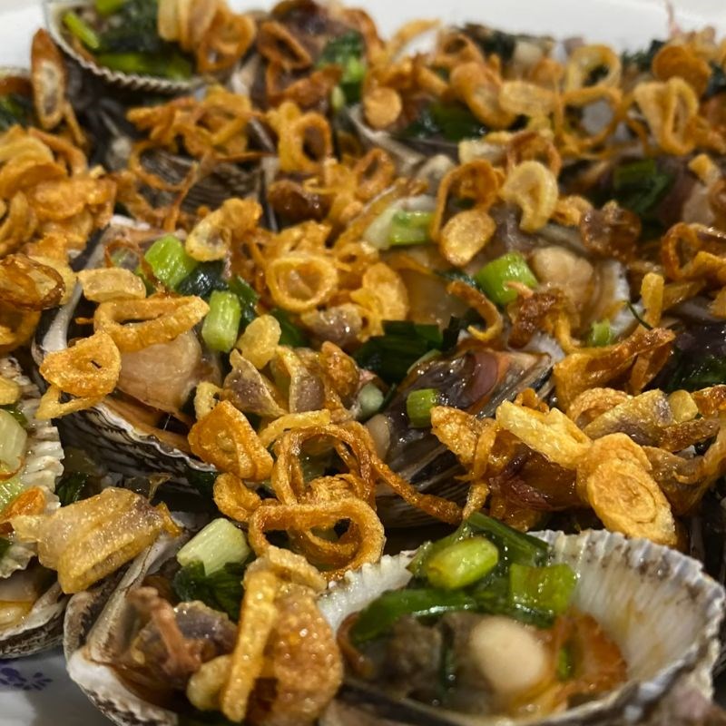 Bước 5 Thành phẩm sò lông nướng mỡ hành bằng nồi chiên không dầu