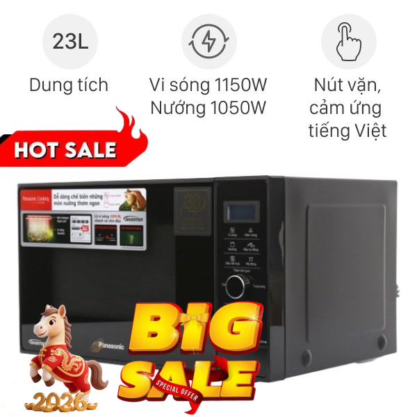 Lò vi sóng có nướng Panasonic NN-GD37HBYUE 23 lít