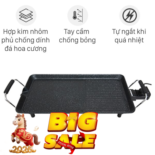 Bếp nướng điện Sunhouse 1600W SHD4600