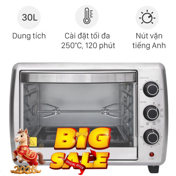 Lò nướng thùng Electrolux 1800W EOT30MXC 30 lít