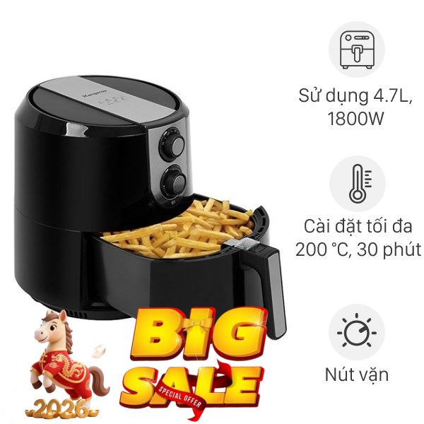 Nồi chiên không dầu Kangaroo 5.2 lít KG55AF1