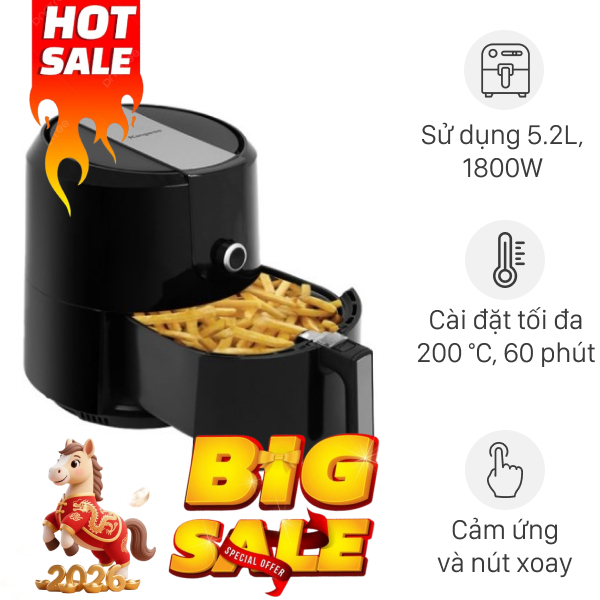Nồi chiên không dầu Kangaroo 5.2 lít KG55AF1A