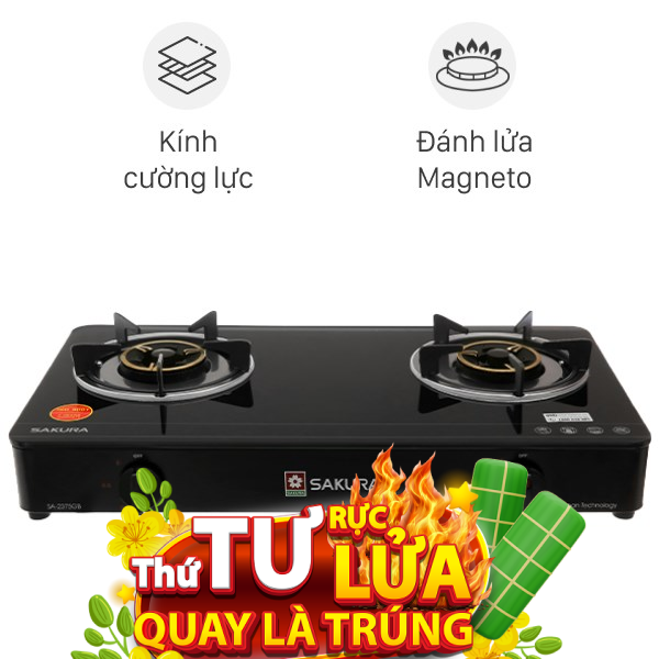 Bếp ga đôi Sakura SA-2375GB