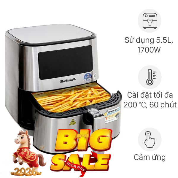 Nồi chiên không dầu BlueStone 5.5 lít AFB-5878