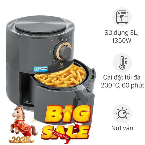 Nồi chiên không dầu Electrolux 3 lít E6AF1-220K