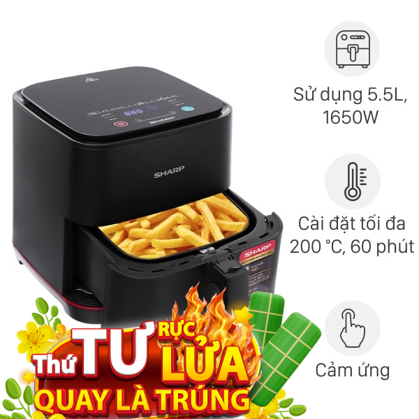 Nồi chiên không dầu Sharp 7 lít KF-AF70EV-BK