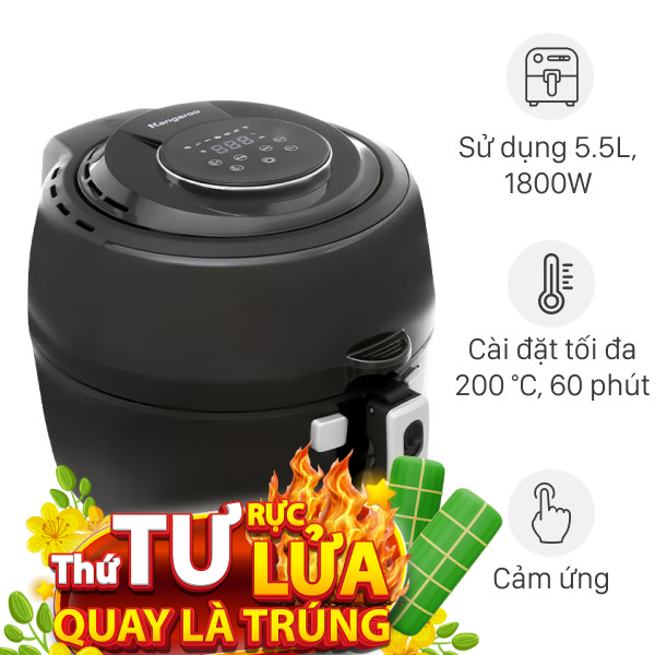 Nồi chiên không dầu Kangaroo 6.5 lít KG65AF