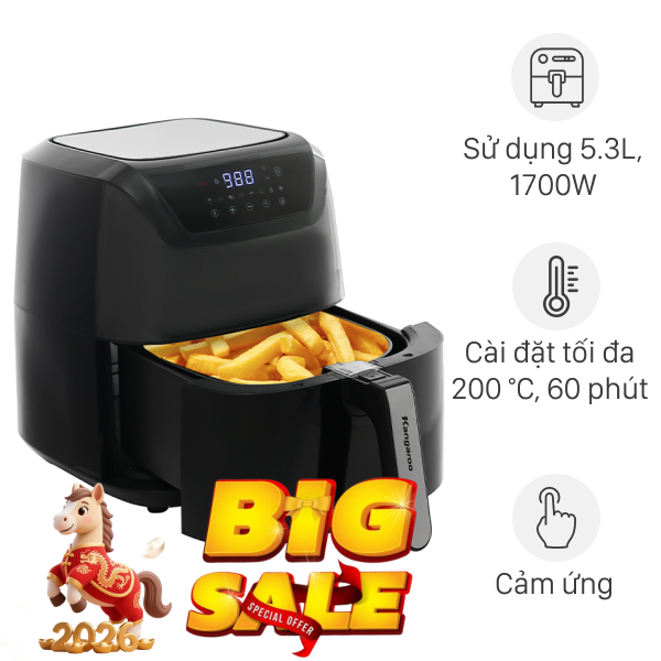 Nồi chiên không dầu Kangaroo 8 lít KG8AF1A