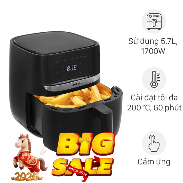 Nồi chiên không dầu Hafele 5.7 lít HS-AF502B (535.43.713)