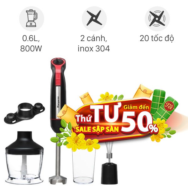 Máy xay sinh tố cầm tay Kangaroo KGHB800X