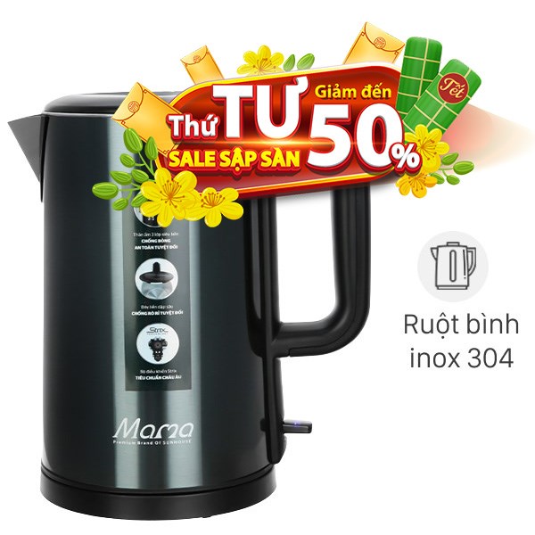 Bình đun siêu tốc Sunhouse Mama 1.8 lít SHD1389