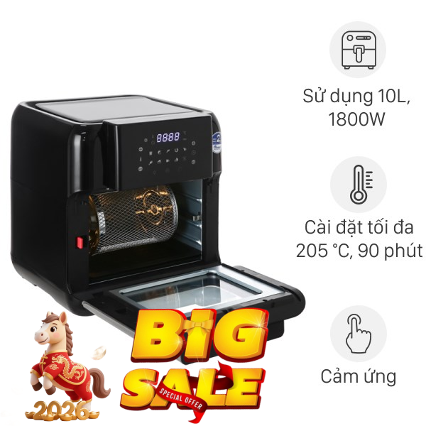 Lò chiên không dầu BlueStone 10 lít AFB-5888