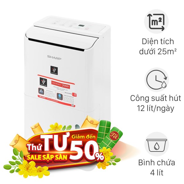 Máy hút ẩm Sharp DW-D12A-W 240W