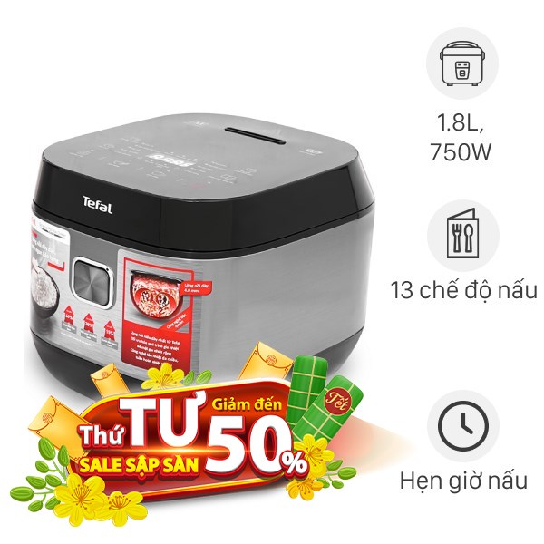 Nồi cơm điện tử Tefal 1.8 lít RK776B68