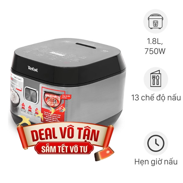 Nồi cơm điện tử Tefal 1.8 lít Delirice Plus RK776B68