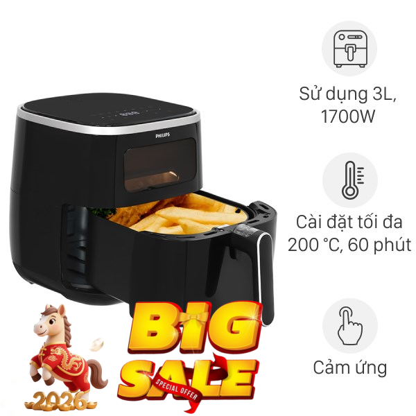 Nồi chiên không dầu Philips 5.6 lít HD9257/80