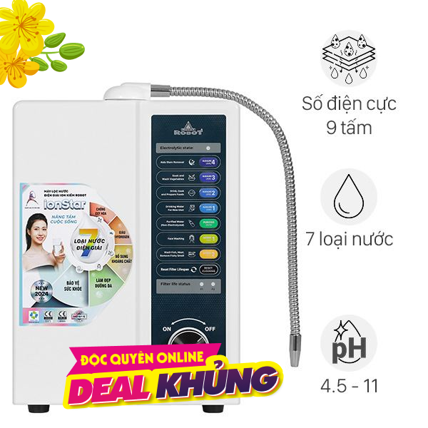 Máy lọc nước điện giải ion kiềm ROBOT IonStar 9X 9 tấm điện cực