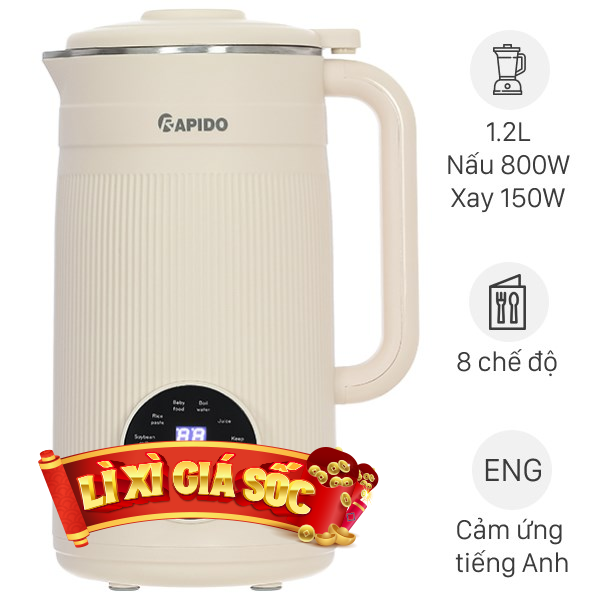 Máy làm sữa hạt đa năng Rapido RHB-800DM