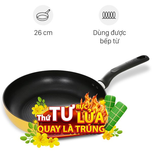 Chảo nhôm chống dính vân đá đáy từ Supor H23110-J26