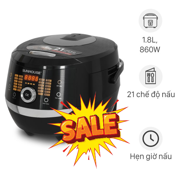 Nồi cơm điện tử Sunhouse 1.8 lít SHD8911