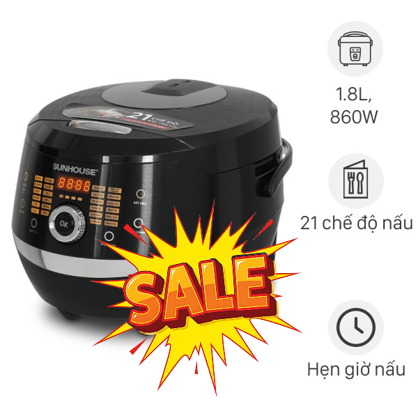 Nồi cơm điện tử Sunhouse 1.8 lít SHD8911