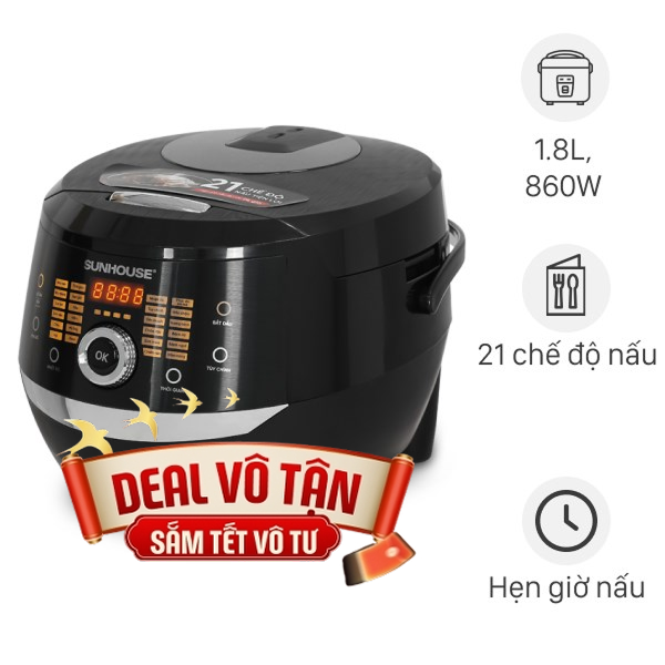 Nồi cơm điện tử Sunhouse 1.8 lít SHD8911