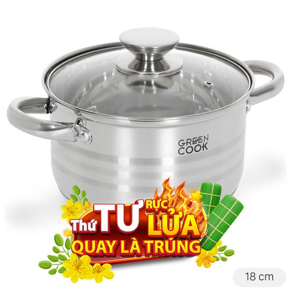 Nồi inox 5 đáy Green Cook GCS243-18IH