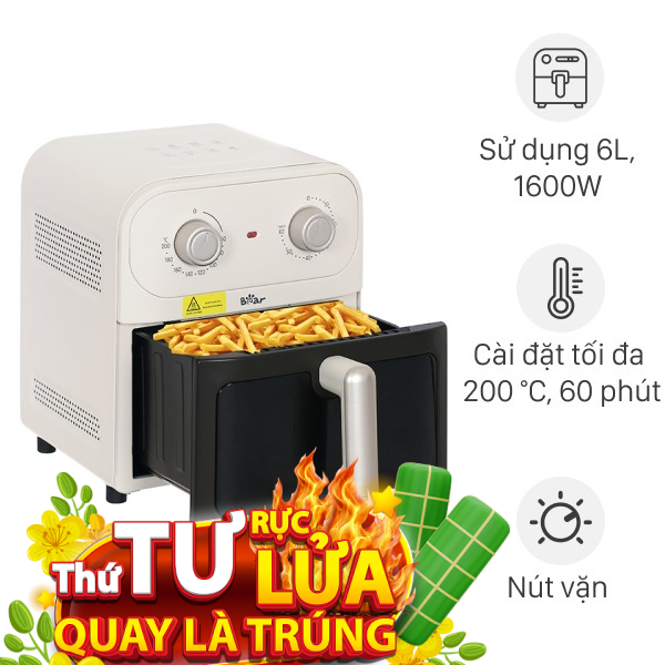 Nồi chiên không dầu Bear 6 lít BAF-P63W1